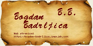 Bogdan Badrljica vizit kartica